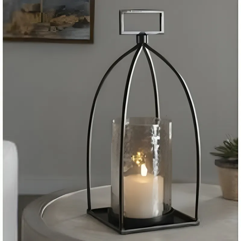 Ultra Luxurious Hanging Metal Lantern Frame Black Autumn Halloween Party Supply Haunted Restaurant Lamps Accessories Hand Work