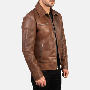 Veste en cuir à finition lisse et coutures durables pour un style élégant en plein air et un confort quotidien, veste d'hiver en cuir - Product Image 4