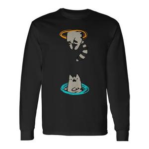 T-shirt à manches longues à thème animalier Portal Cat Video Game, produit promotionnel - Product Image 1