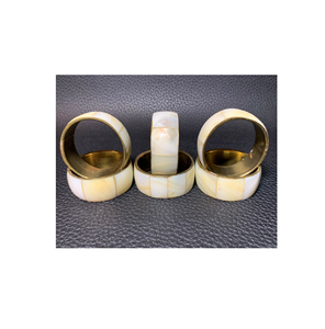 Juego de 8 Anillos para Servilletas con Incrustaciones de Hueso, Decoración de Mesa, Forma Redonda - Product Image 1