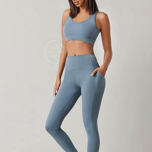 Fashion Solid Color Print Fitness <b>Women</b> Yoga <b>Set</b> Ladies Gym Active Wear High Waist Yoga Sport <b>Sets</b> - Product Image 6