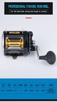 Grands moulinets de pêche pour droitier moulinets de pêche à la traîne entièrement en métal avec résistance maximale de 24kg