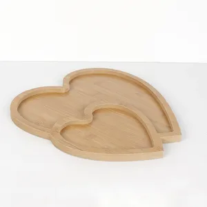 Plateau de service en bambou en forme de cœur - Product Image 5