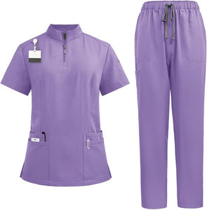 Tenues d'infirmière pour femmes tendance, en tricot polyester/coton, de haute qualité, confortables, vêtements médicaux professionnels, aiguille, hôpital - Product Image 2