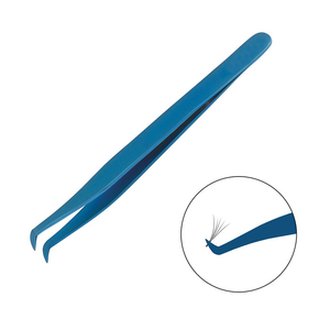 Pinzas para pestañas de volumen, acero inoxidable de precisión, antimagnético, 10mm, Punta lisa, herramientas profesionales para uso en salón de extensión de pestañas - Product Image 2