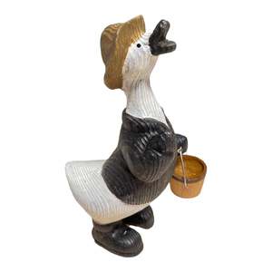 Statua di anatra in legno intagliata a mano YEEYAYA decorazione per la casa scultura e statuette animali da fattoria camera arredamento - Product Image 6