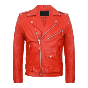 Veste de moto classique en cuir noir pour homme avec col pression et clous en métal Vestes élégantes au design personnalisé - Product Image 4