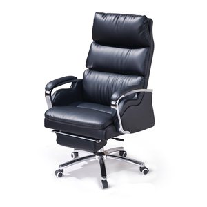 Silla de Oficina Reclinable Contemporánea con Altura Ajustable, Cuero Sintético y Reposapiés Cromado, Comodidad Premium, Reposacabezas Ajustable - Product Image 6