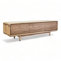 Meuble TV et console de style farmhouse moderne du milieu du siècle, en bois de teck massif brut, pour salon, chambre et salle à manger
