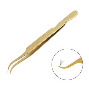 Pinzas para pestañas de acero inoxidable con logotipo personalizado, Kit de pinzas para pestañas, venta al por mayor - Product Image 1