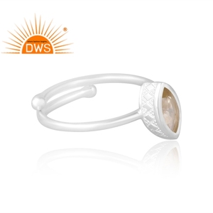 Anillo de piedras preciosas de topacio limón Natural de Plata de Ley 925 más vendido Fabricante de joyería personalizada - Product Image 4