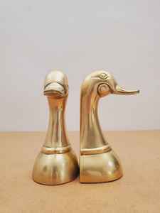 Serre-livres pour animaux de la faune de canards en laiton doré du milieu du siècle - Product Image 3