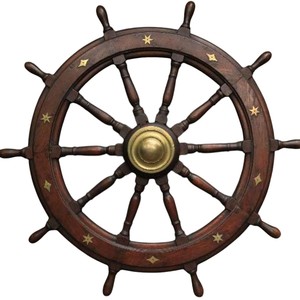 Dernière arrivée nautique bois bateau roue maison décoration intérieure articles meilleure qualité Titanic thème laiton bateau roue mur articles - Product Image 3