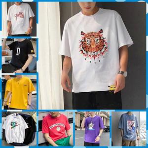 Venta al por mayor camisa de manga corta de algodón para hombres ropa elástica hombres camiseta gimnasio para camisas para hombres fábrica Stock Casual - Product Image 4