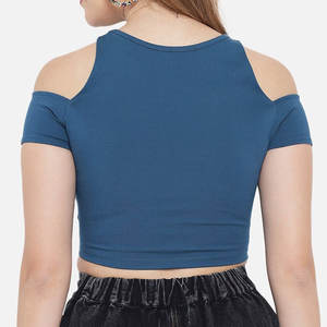 Crop top t-shirt de qualité supérieure, best-seller, vente en ligne, crop top t-shirt uni, crop top t-shirt de couleur unie - Product Image 2