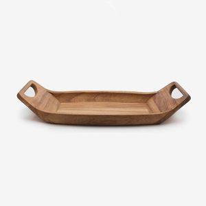 Bandeja de madera de primera calidad con asas de metal bandeja de servicio de vajilla de diseño único de Indian Metal World - Product Image 4
