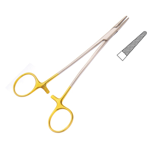 Portaagujas microvascular de alta calidad de 20,0 cm, instrumento quirúrgico de acero inoxidable recto de carburo de tungsteno Manual - Product Image 2