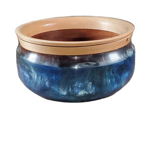 Super Quality Epoxy Resin & Natural <b>Wooden</b> Acacia Salad Bowl Round Set Food Serving Bowl for Serving Rice Salad Soup Continental - Product Image 1