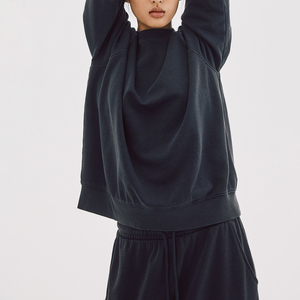 Sweat-shirt d'hiver décontracté pour femme, coupe ample, fabrication OEM, vente en gros, logo personnalisé, en molleton de coton épais - Product Image 1
