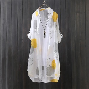 Camisas de mujer impresas informales personalizadas 100% algodón orgánico camisa al por mayor diseño elegante camisas de verano para mujer - Product Image 4