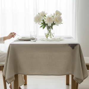 Luxury linen <b>tablecloth</b> made of pure flax. Elegant sustainable, and durable design for premium dining and rustic home decoration - Product Image 2