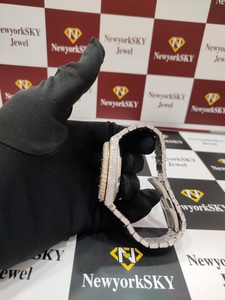 นาฬิกาข้อมือสแตนเลสสไตล์ฮิปฮอปของผู้ชายสุดหรูประดับเพชรโมอิสซาไนต์ด้วยเม็ดเพชร - Product Image 6