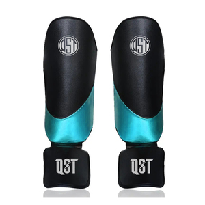 Protèges-tibias en cuir Maya Hide de qualité supérieure approuvés pour le kickboxing, le muay thaï, les arts martiaux, la boxe, le taekwondo, noir Instrtp - Product Image 1