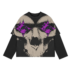 เสื้อยืดลายกราฟิกแบบดั้งเดิม พิมพ์ลาย DTG สองชั้น ทรงปกติ ผ้าฝ้าย 100% แขนยาว สไตล์ Y2K เป็นมิตรกับสิ่งแวดล้อม ระบายอากาศได้ดี - Product Image 4