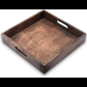 Plateau de service en bois d'acacia fait à la main - Artisanat indien - Vaisselle de cuisine moderne de luxe - Passe au lave-vaisselle - Product Image 1