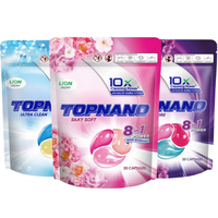 Deterjen Pakaian Top Capsules 20 Pod Cuci 240g Ramah Lingkungan Penghilang Noda Pelembut Pakaian Aroma Tahan Lama 15-30%