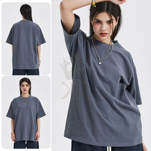 High Street Style femmes 100% coton T-Shirt à manches courtes tissu tricoté de haute qualité solide impression numérique personnalisable - Product Image 6