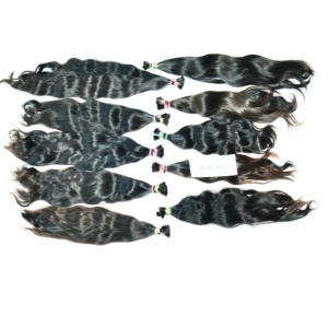 Extensions de cheveux humains vierges en vrac naturels en gros, corps droit à cuticule alignée brut non traité indien à vagues profondes en vrac - Product Image 4