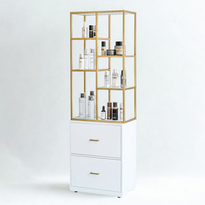 Vitrina de Exhibición KTB68182 de 65x40x180cm, Mueble de Madera de Caucho - Product Image 1