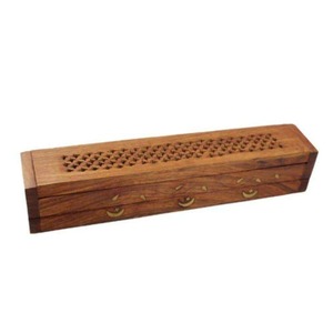 Porte-encens en bois massif rustique de qualité supérieure avec accents en laiton pour la décoration de la maison et la diffusion de parfum, prix d'exportation - Product Image 3