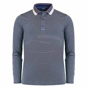 OEM mejor personalizado de alta calidad elegante de manga larga para los hombres para Polo camiseta Casual sólido ropa deportiva a granel al por mayor - Product Image 2