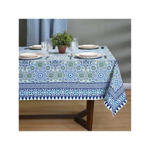 Mantel de Algodón Orgánico Blanco con Estampado Floral, Certificado GOTS, 300 Hilos, Lavable, Textura Perfecta para Mesa de Recepción de Bodas - Product Image 5