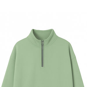 Listo para enviar, sudadera holgada con cremallera de cuarto de ajuste para mujer, ropa de calle cómoda de lana, sudadera con cremallera a la moda para mujer - Product Image 3