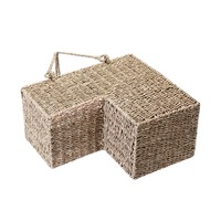 Boîte de rangement d'escalier en forme de L en herbe de mer, boîte de rangement artisanale, écologique, naturelle, décoration intérieure et extérieure, vente en gros du Vietnam
