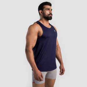 Men's <b>Navy</b> Logo Tank <b>Top</b> XL Size Gym Vest Breathable Polyester Mesh 3D Printed Muscle Style Hood Collar Bodybuilding Vest <b>Top</b> - Product Image 1
