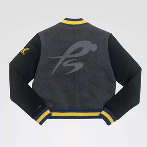 Veste bomber universitaire en chenille avec logo PIHA SPORTS, design premium, bleu marine, pour homme, hiver, épaisse - Product Image 4