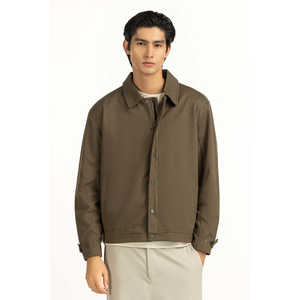 Vestes décontractées en cuir véritable à col montant, design réversible, taille XS, finition enduite pour l'automne, coupe classique MN-JKT-WS25-043 - Product Image 4