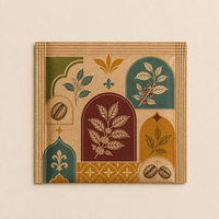 Sachets individuels en papier kraft personnalisés pour thé et café, scellés sur 3 côtés, jetables, emballage extérieur individuel