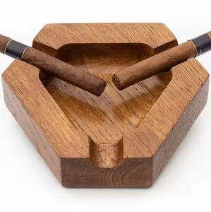 Handcrafted Modern Style Round Wooden <b>Ashtray</b> Gifts Home Hotel Restaurant Decor - Product Image 1