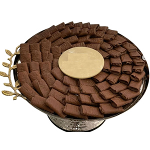 Plateau en métal argenté de la plus haute qualité avec poignée Plateau de service au chocolat Plateau à chocolat élégant pour mariage ou fête - Product Image 3