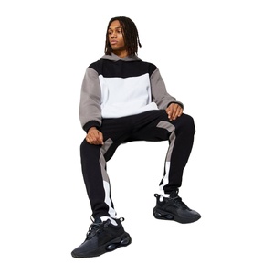 Survêtement d'hiver deux pièces pour homme, coupe ajustée, respirant, 100 % coton, avec logo imprimé, grandes tailles, grammage lourd - Product Image 4