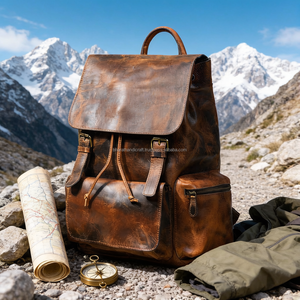 Sac à dos en cuir véritable, élégant, durable, de qualité supérieure, design spacieux, bretelles confortables, parfait pour les voyages et le travail - Product Image 1