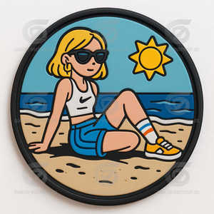 Parche de Lentejuelas de Resina de PVC de Goma 3D Personalizado |   Diseño de Chica Anime |   Sombrero de Lona Ecológico Hecho en Vietnam, Redondo/Cuadrado - Product Image 2