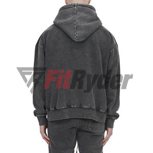 Pulls à capuche en coton avec logo personnalisé en gros avec design personnalisé délavé à l'acide respirant marque privée pour l'hiver prix bon marché - Product Image 2