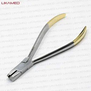 LIKAMED Distal uç kesiciler pense Tungsten karbür ucu ile altın kaplama kolu Distal kesici ortodontik pense