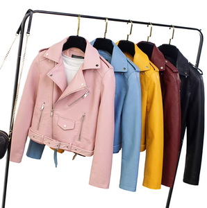 Chaquetas Gruesas con Cuello en V y Cremallera para Mujer, Chaqueta de Motocicleta Transpirable Estándar para Mujer, Chaqueta de Cuero Genuino con Cremallera para Todas las Temporadas - Product Image 4